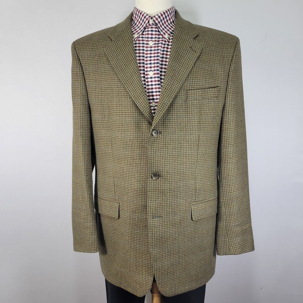 Mark Shale Men's Sport Coat Blazer Three Button Flannel Lambs Wool Soft‎ 44L
